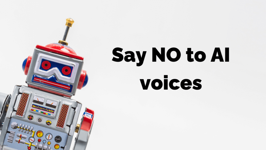 say no to AI voices in audio advertising