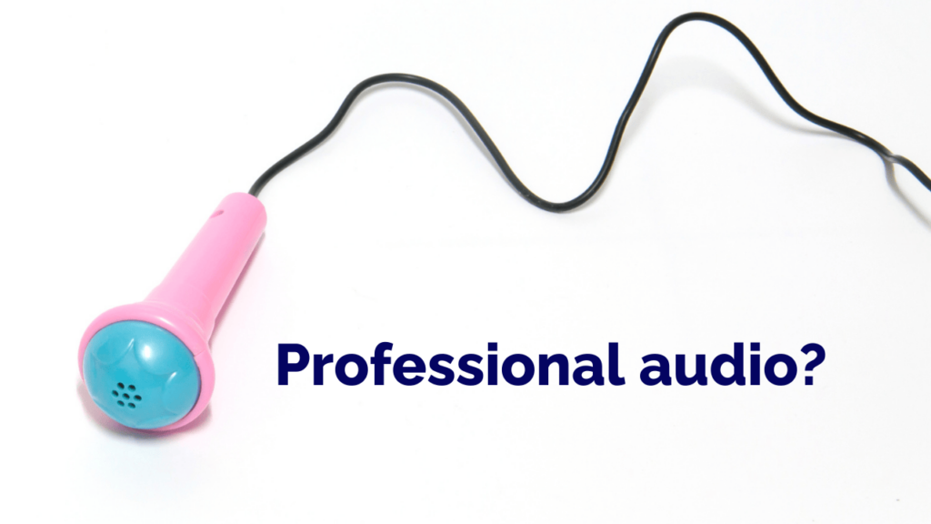 Professional audio for voice productions